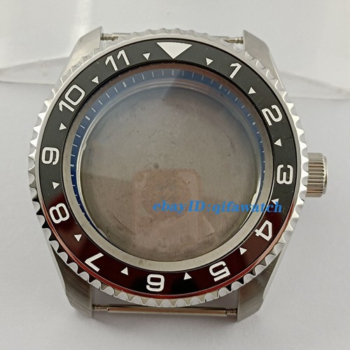 42 mm bisel de cerámica plateado doble cúpula zafiro estuche reloj movimiento NH35 NH36 - Imagen 49 de 78