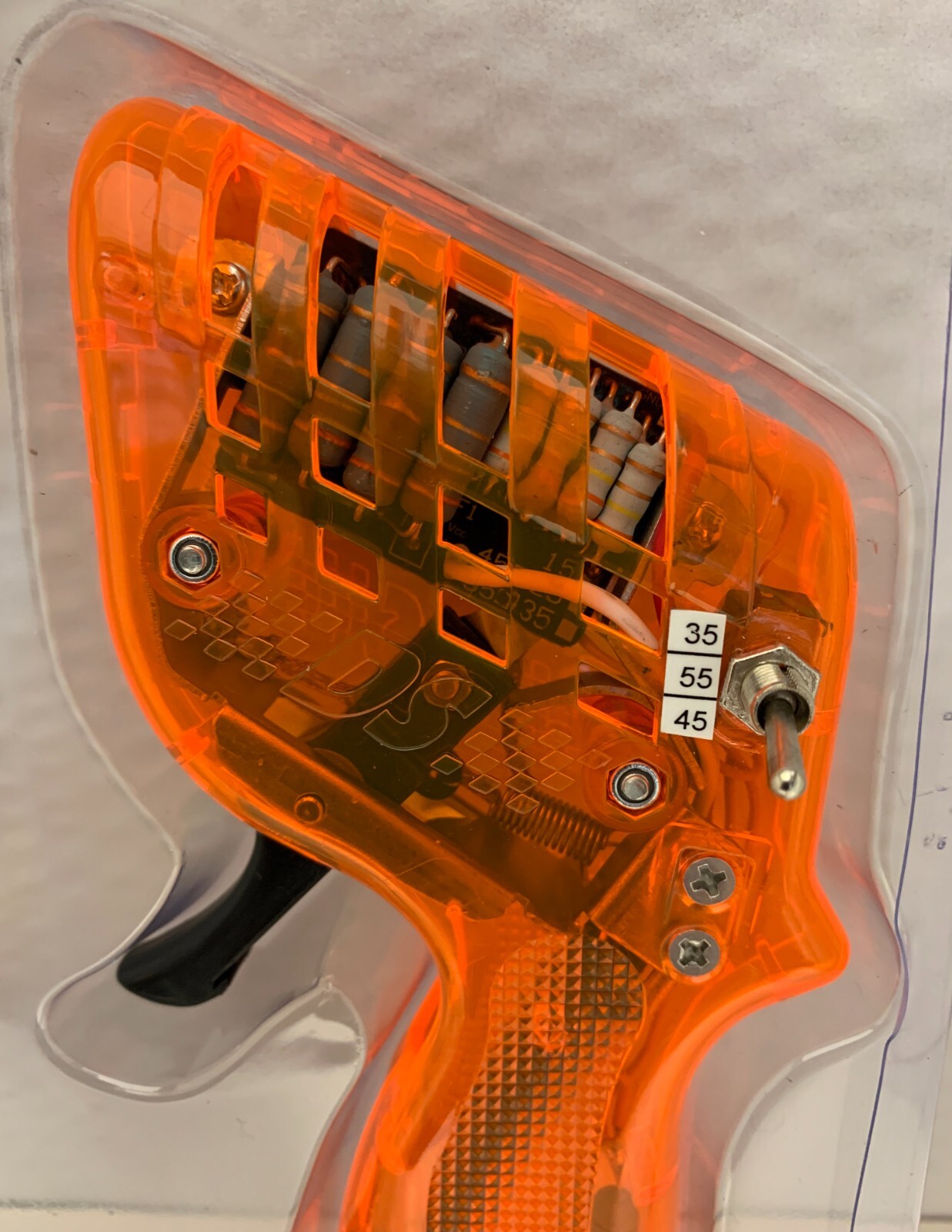 ORANGE HO SLOT CAR CONTROLLER DS 55/45/35 OHM WITH BOOTED ALLIGATOR