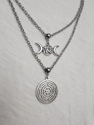 Triple Goddess Hekate Layered Necklace