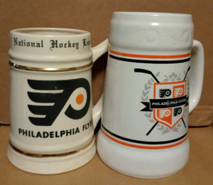 2 NHL Philadelphia Flyers Ceramic Steins