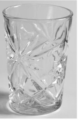 4 Anchor Hocking EAPC Prescut Star Clear Flat 10oz Glass 4 '' CLEAN Juice