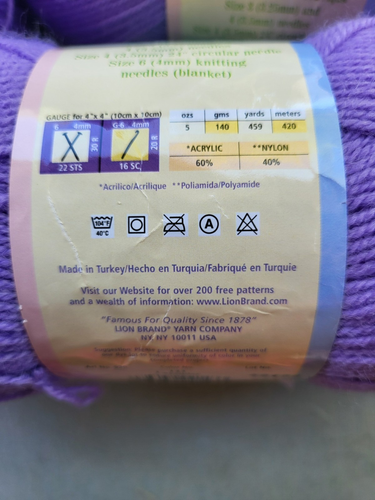 BABY SOFT LION BRAND YARN - 4sk. - Picture 2 of 5