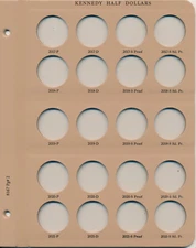 Dansco Album 8167 PAGE 2 ONLY Kennedy Half Dollar 2017P-2021S PDS  Book  50 cent