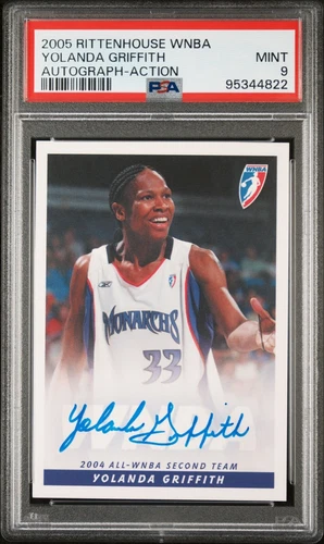2005 RITTENHOUSE WNBA AUTOGRAPH YOLANDA GRIFFITH ACTION PSA 9
