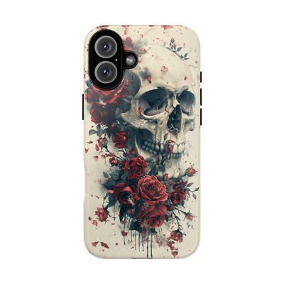 Phone Ink - Case for iPhone Galaxy Pixel - Vintage Skull Rose Flowers