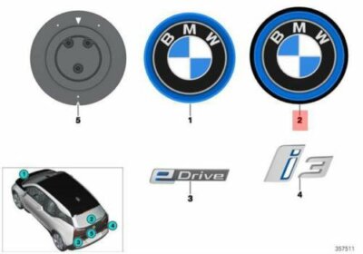 NEU BMW I3 I01 KOFFERRAUMDECKEL BMW EMBLEM ABZEICHEN 7306454  