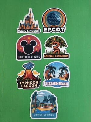 Walt Disney World parks and shopping icons inspired handmade magnet
