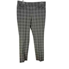 Jones New York Women's Stretch Plaid Dress Pants Black/Gray Size Medium