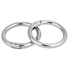 Mozeat Lens 2 Pcs Spring O Ring Clip for Purse Strap 1 Inch Round Snap Silver