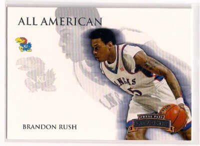 2008 BRANDON RUSH PRESS PASS LEGENDS *ALL AMERICAN* #AA-4 ROOKIE KANSAS  JAYHAWKS
