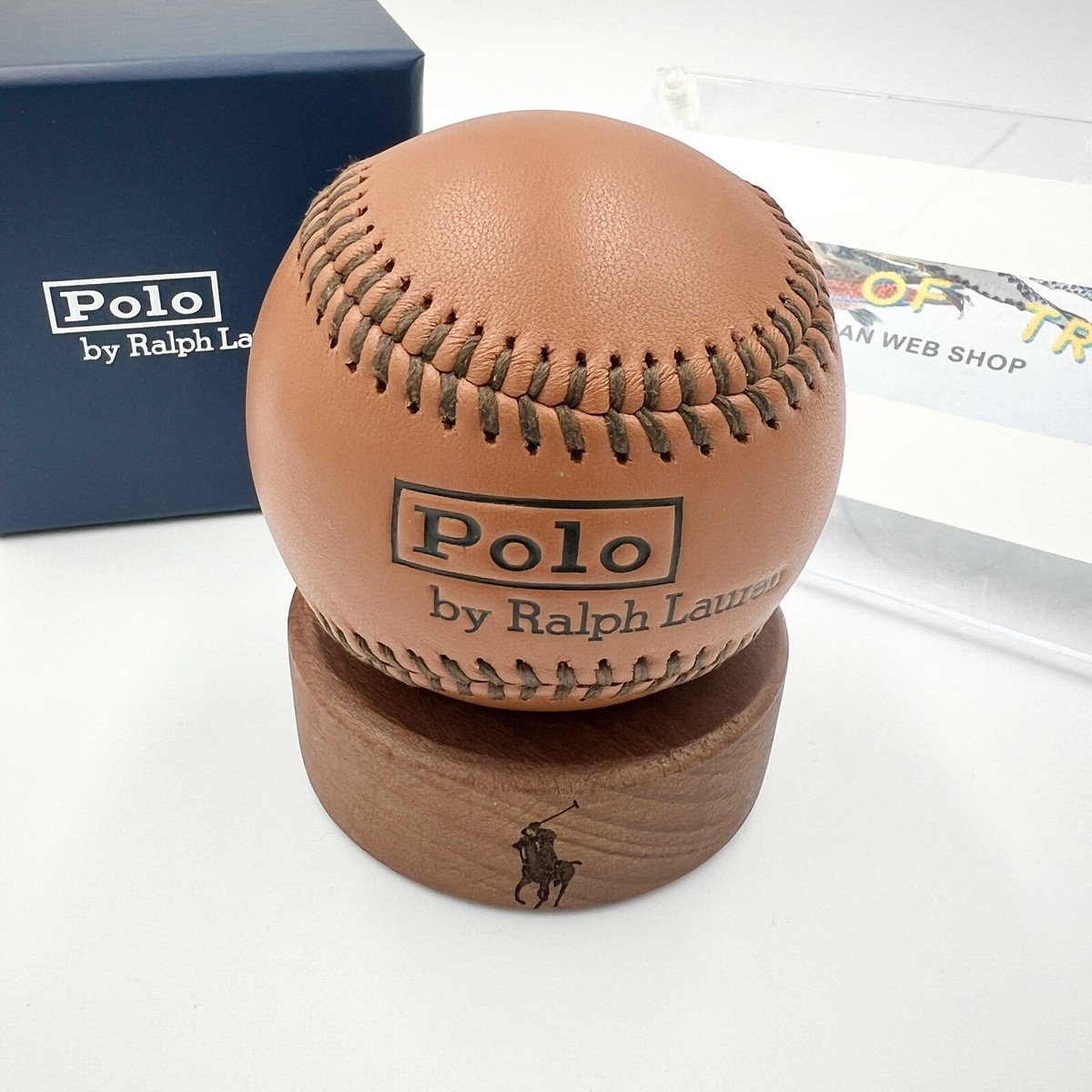 Polo Ralph Lauren Leather Baseball Ball & Stand Purchase Benefit