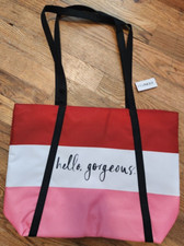 Clinique X Kate Spade New York Hello Gorgeous Red Logo Tote Bag New W/Tags