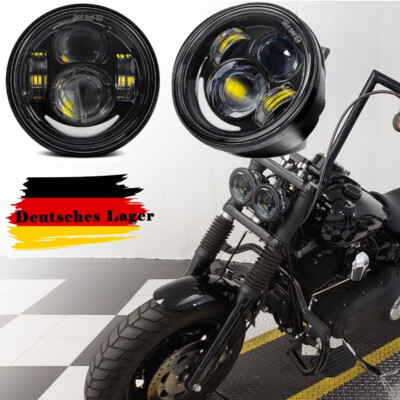Für 2008-2016 Harley Dyna Fat Bob FXDF 4.65'' LED Scheinwerfer DRL High Low Beam