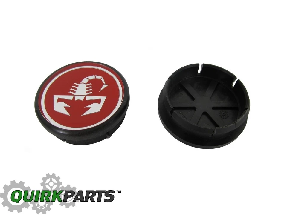 2012-2017 FIAT 500 SCORPION WHEEL CENTER CAPS OEM MOPAR GENUINE BRAND NEW - Image 2 of 4