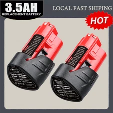 For Milwaukee 48-11-2460 For M12 12V 3.5Ah Extended Capacity Battery - 2Pack