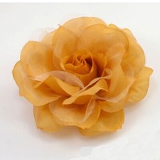 4-1/2 " satin fabric gold flower pin