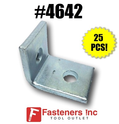 (QTY 25)  #4642 P1068 2 Hole 90DEG Corner Angle for Unistrut Channel Two Hole