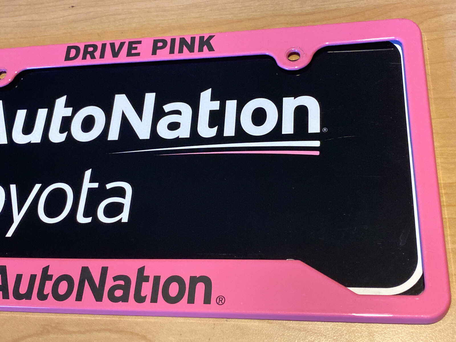 Drive Pink METAL License Plate Frame AutoNation Toyota Dealership
