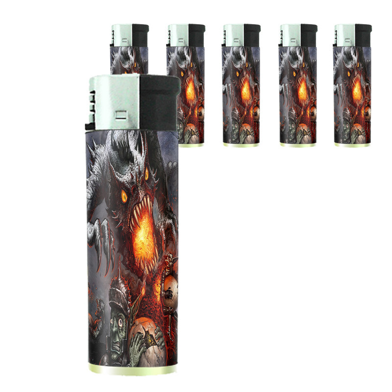 Scary Zombie D8 Set of 5 Electronic Refillable Butane | eBay