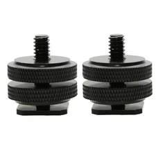 2 PCS 1/4"-20 ALL METAL Tripod Screw to Hot Shoe/Cold Shoe Adapter