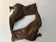 Antique Utz And Dunn brown leather ladies anklet/calf leather boot RARE