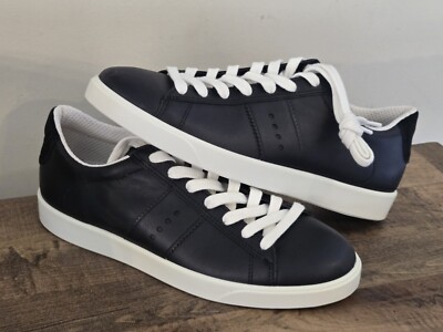 $100 Ecco Street Lite Retro Womens Leather Sneaker Black Size 7 - 7.5 TRIED ON
