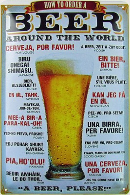 Metall Schild 20x30cm How To Order Beer Around The World Bier Blechschild