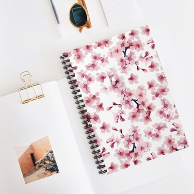 Adorable Baby Blossom Pink Floral Spiral Notebook 6x8'' (v5)