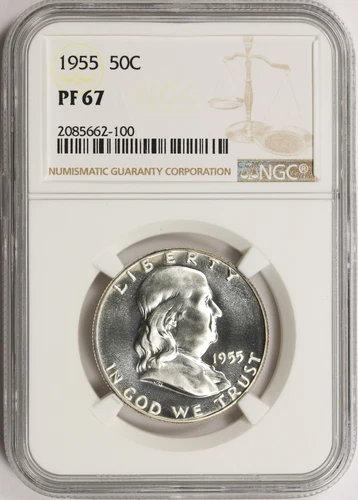1955 50c Proof Franklin Half Dollar NGC PF67