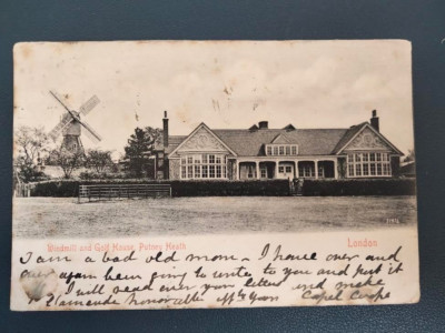 Vintage Putney Heath Golfplatz Postkarte. Poststempel nach Colombo 1903.