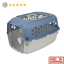 Dog Plastic Pet Kennel Travel 24 Inch Double Door W/ Top Opening Steel Wire New