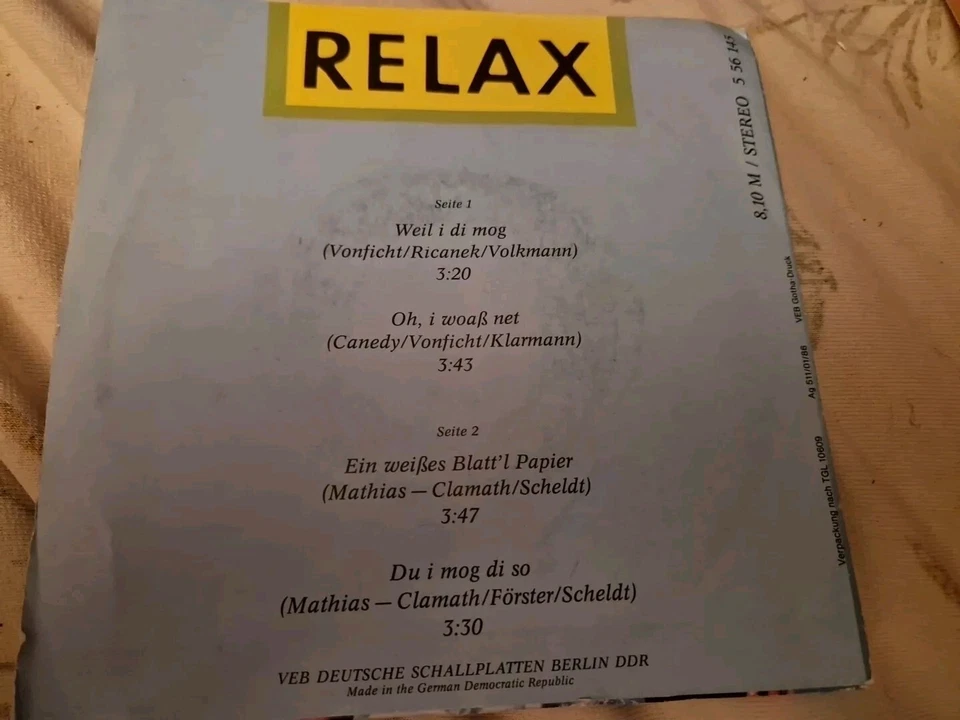 Relax - Weil I Di Mog (EP VINYLSINGLE/DDR PRESSUNG) - Bild 2 von 3