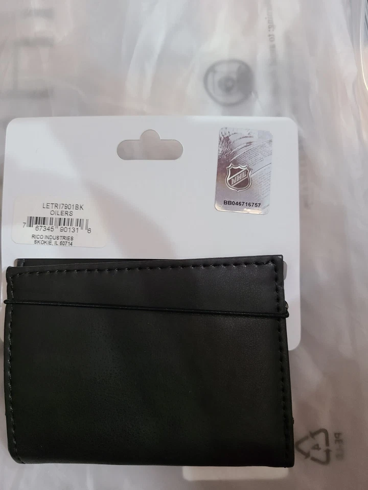 NHL Rico Industries Laser Engraved Tri-fold Wallet Edmonton Oilers, Vegan, NEW - Image 2 of 4