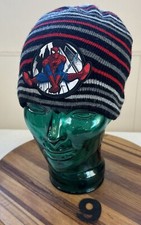 MARVEL  SPIDERMAN  KNIT BLACK STRIPED BEANIE, OSFM.  VGC.  9