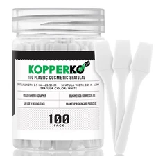 Kopperko Small Plastic Spatulas - 2.5" Cosmetic Makeup Spatulas, White, 100 Pack