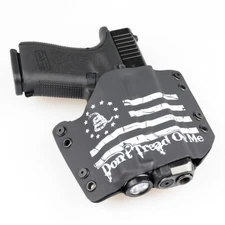OWB Kydex Light Bearing Holster for Guns with Baldr Mini - DON'T TREAD B&W FLAG