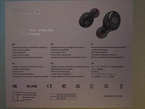 TOZO-T10 Bluetooth 5.3 Bezprzewodowe słuchawki douszne z bezprzewodowym etui ładującym IPX8 - Zdjęcie 2 z 5