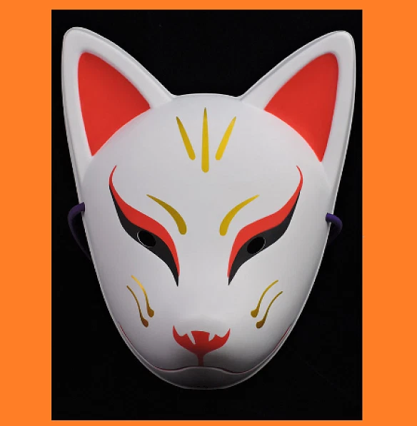 Komendo Full Face Fox Mask Kitsune Tenko mask Red pattern PVC JP