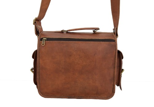 11" Leather Satchel Camera Messenger Bag DSLR SLR Padded Case Handbags Briefcase - Picture 4 of 11