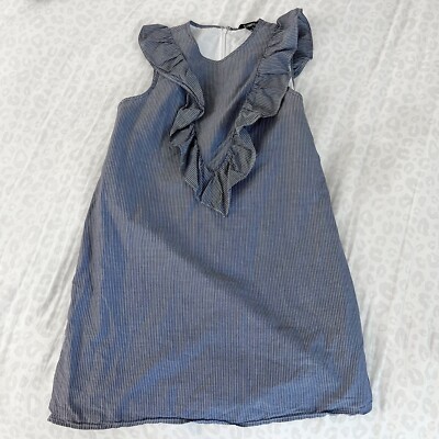 express blue and white striped dress Striped V-neck Sleeveless Ruched Side Tie Midi Dress