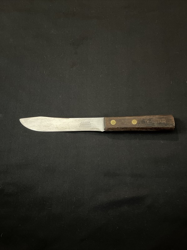 Vintage Universal Resistain Steel 7" Butcher Knife W/ Wood Handle