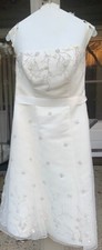 Stunning-David's Bridal Wedding Dress Size 6 --Sleeveless, A-line, Tea Length