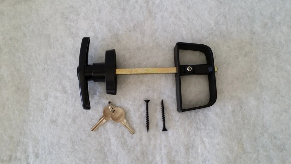 Kit de herrajes para cobertizo doble puerta: bisagras de 5" mango en T HD pernos de barril cobertizos, puertas Foto 3 de 4