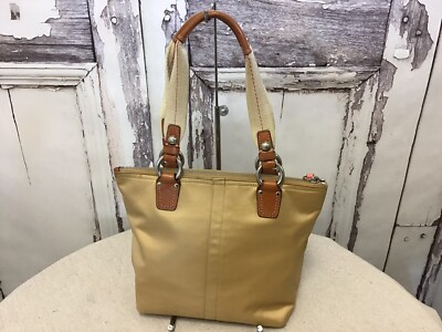 バッグ Coach Signature satin bag champagne gold Coach Champagne Hamptons Mini Satin Tote Bag 11744 | eBay