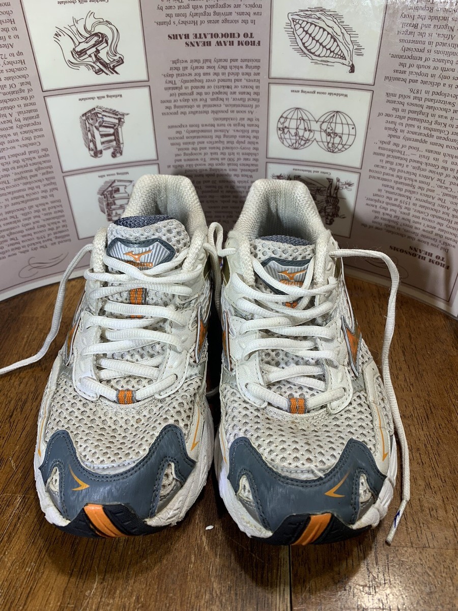 Mizuno Wave Precision Running Sneakers Shoes Women W7 White, Orange White  Mesh