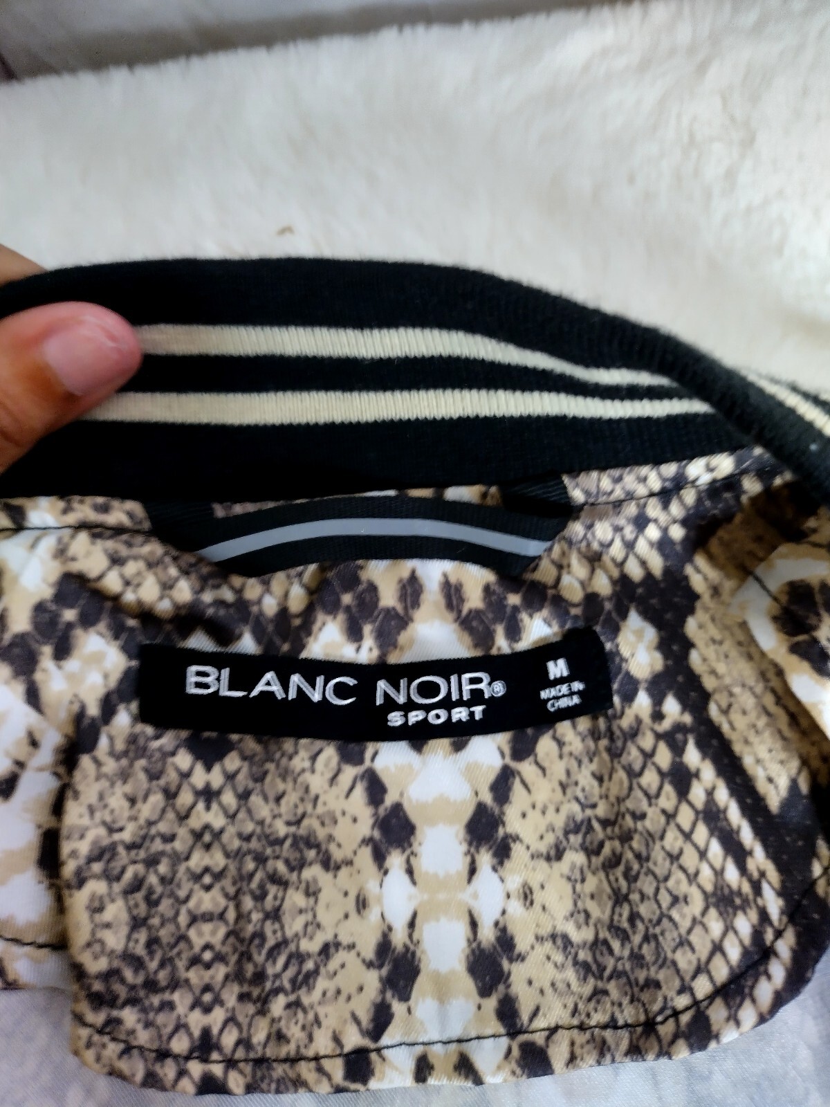 Blanc Noir Sport Python Print Bomber Jacket size … - image 5