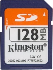 KINGSTON SD Memory Card Secure Digital Card 128MB with free plastic case