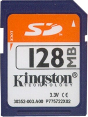 KINGSTON SD Memory Card Secure Digital Card 128MB with free plastic case