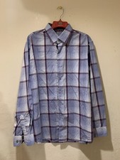 TASSO ELBA ISLAND BLUE X-LARGE 100 COTTON BUTTON FRONT SHIRT LONG SLEEVE XL