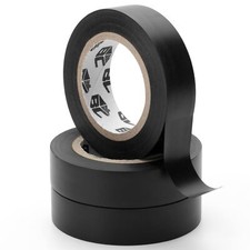 Black Electrical Tape, 0.62 in X 49 Ft 3 Pack Electric Tape Waterproof High Temp